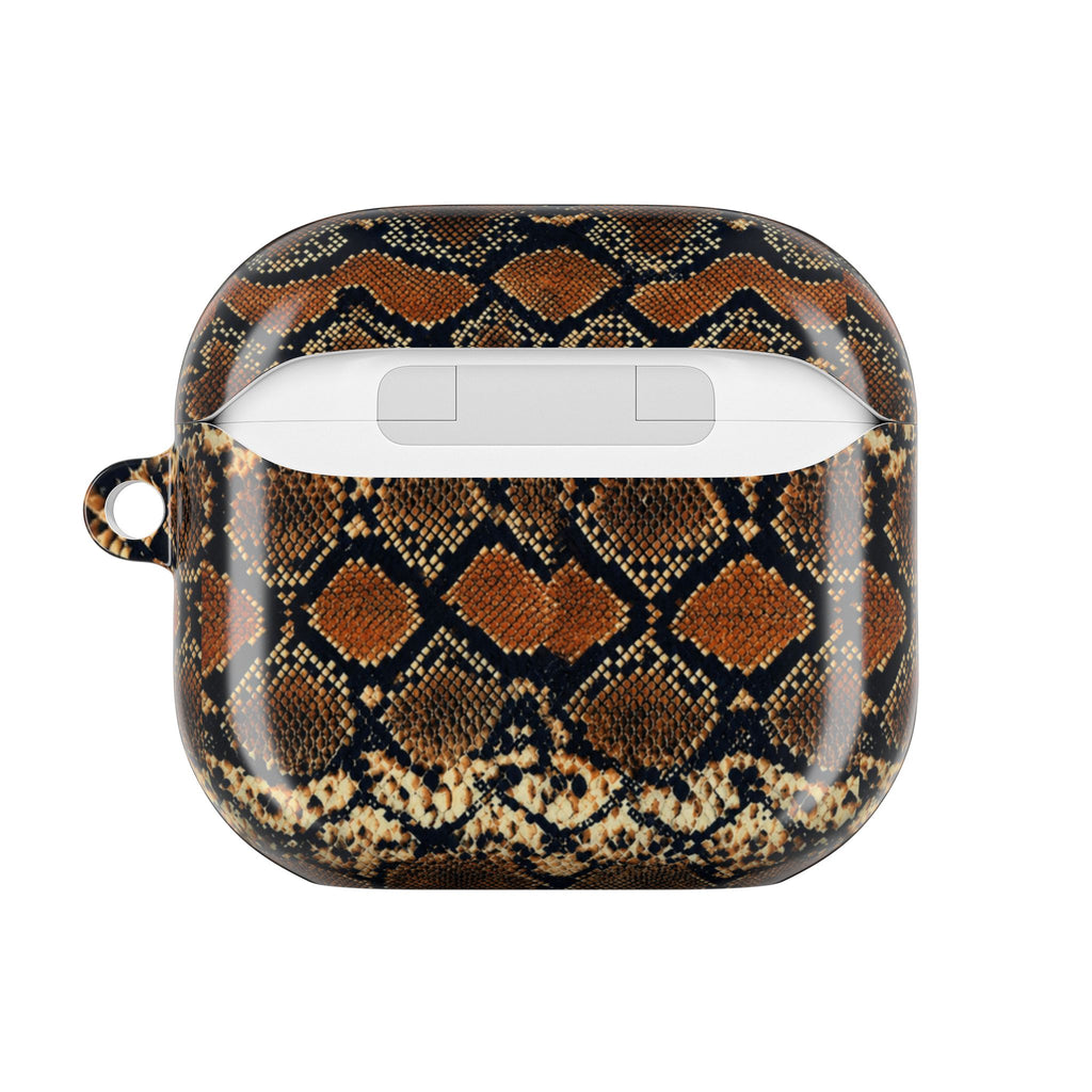 Snake Print AirPod Case — Brown Python Pattern Protective Cover