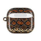Snake Print AirPod Case — Brown Python Pattern Protective Cover