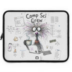Comp Sci Crew Laptop Sleeve — Cute Fluffy Programmer Illustration