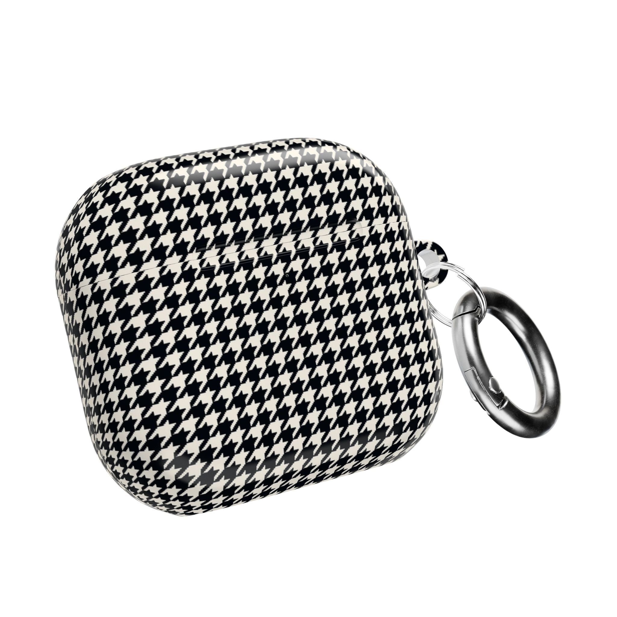 Houndstooth AirPod Case — Black & White Retro Pattern Protective Cover