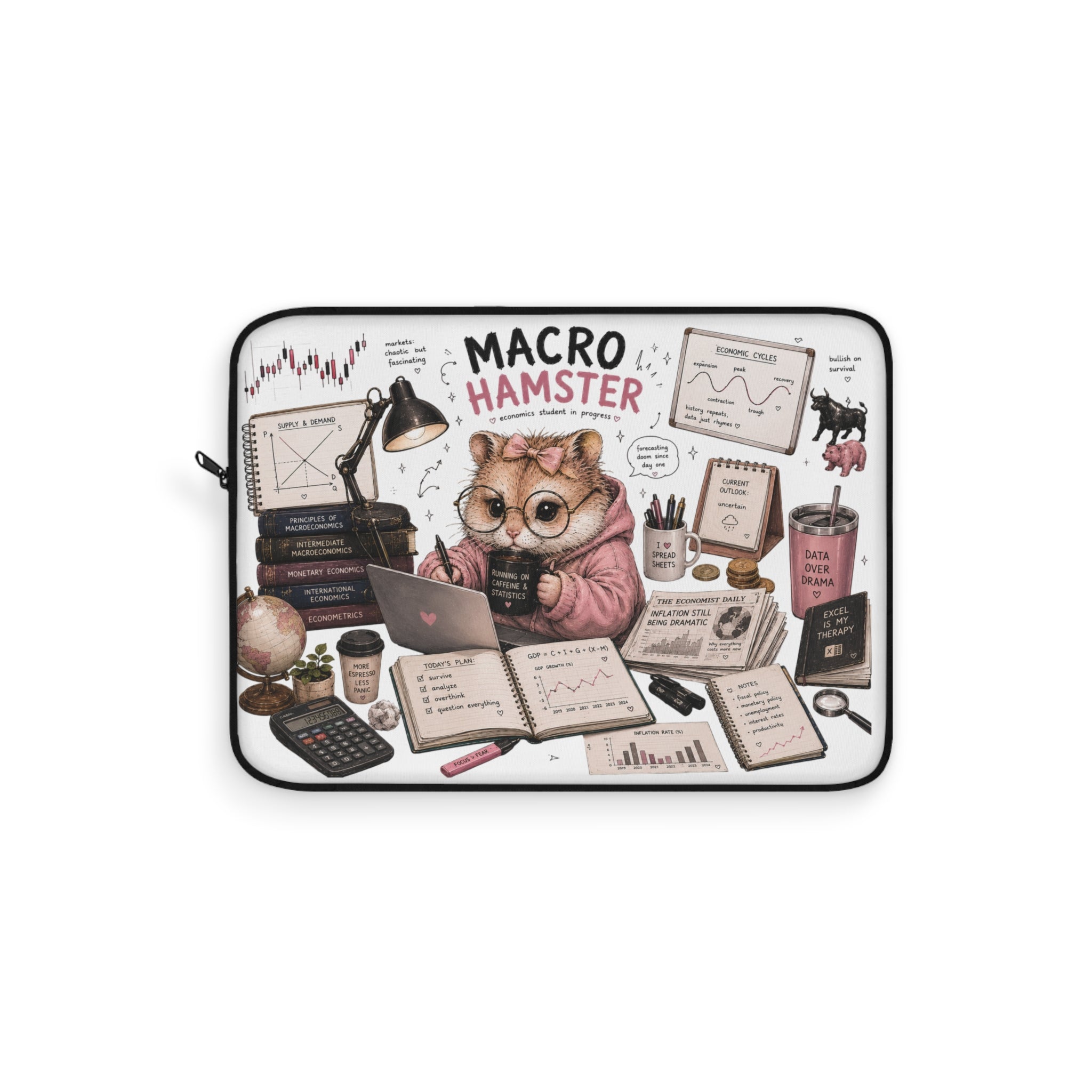 Macro Hamster Laptop Sleeve — Cute Finance & Investing Laptop Case