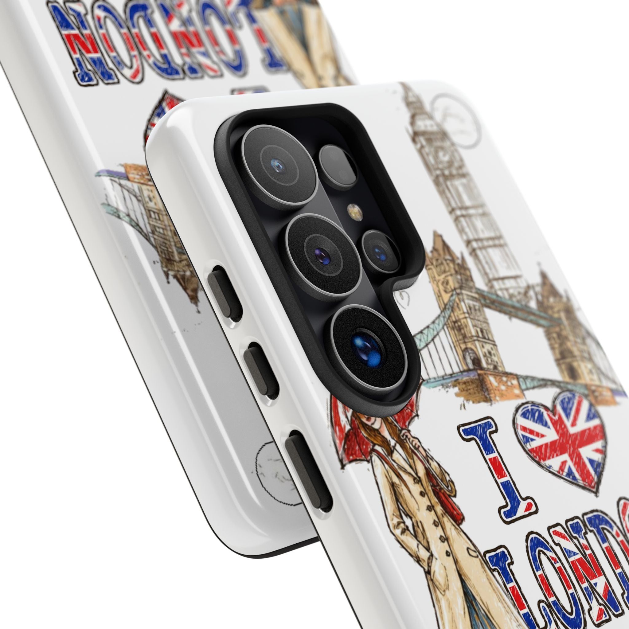 I Love London Illustrated Collage phone case | Tough Case