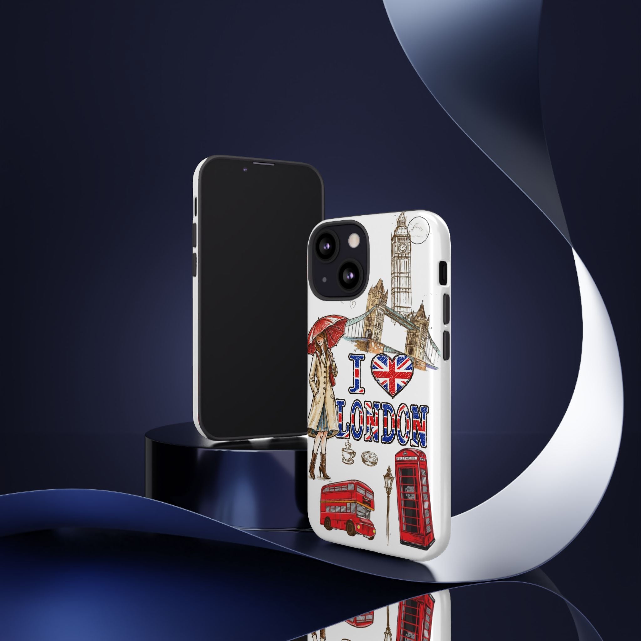 I Love London Illustrated Collage phone case | Tough Case