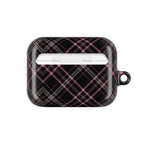 Plaid Pink & Black AirPod Case — Stylish Protective Charging Case