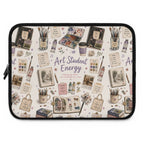Art Student Energy Laptop Sleeve — Watercolor Art Supplies Pattern