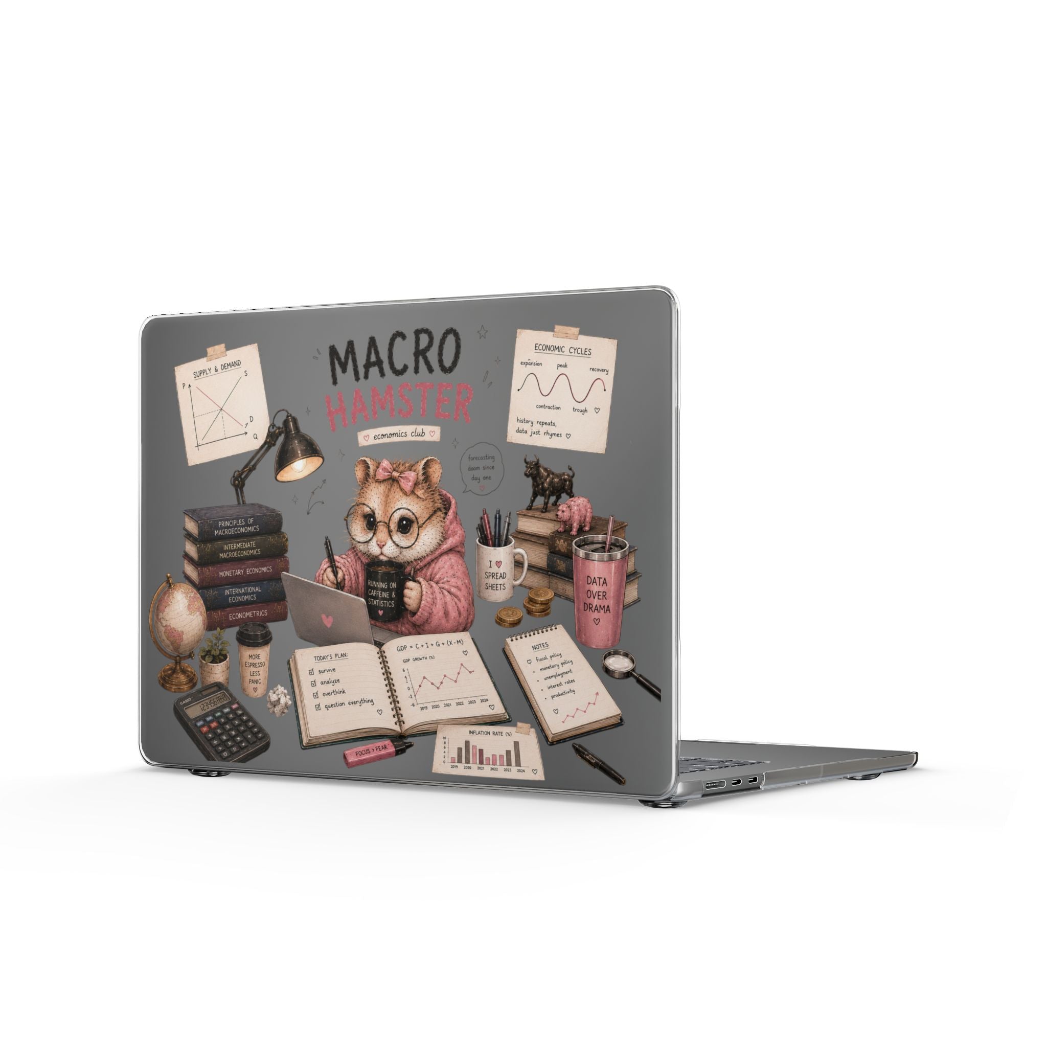 Macro Economics Clear MacBook Case — Cute Accountant & Finance Laptop Skin