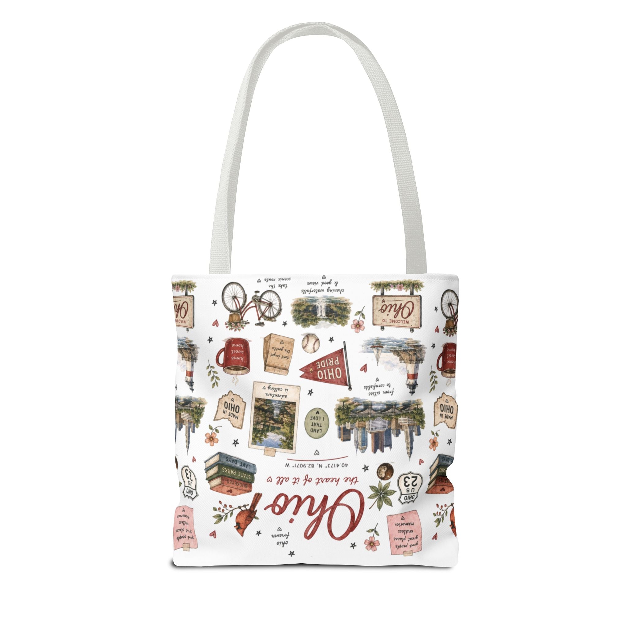 Ohio Illustrated Tote Bag — All-Over-Print Travel & Gift Tote