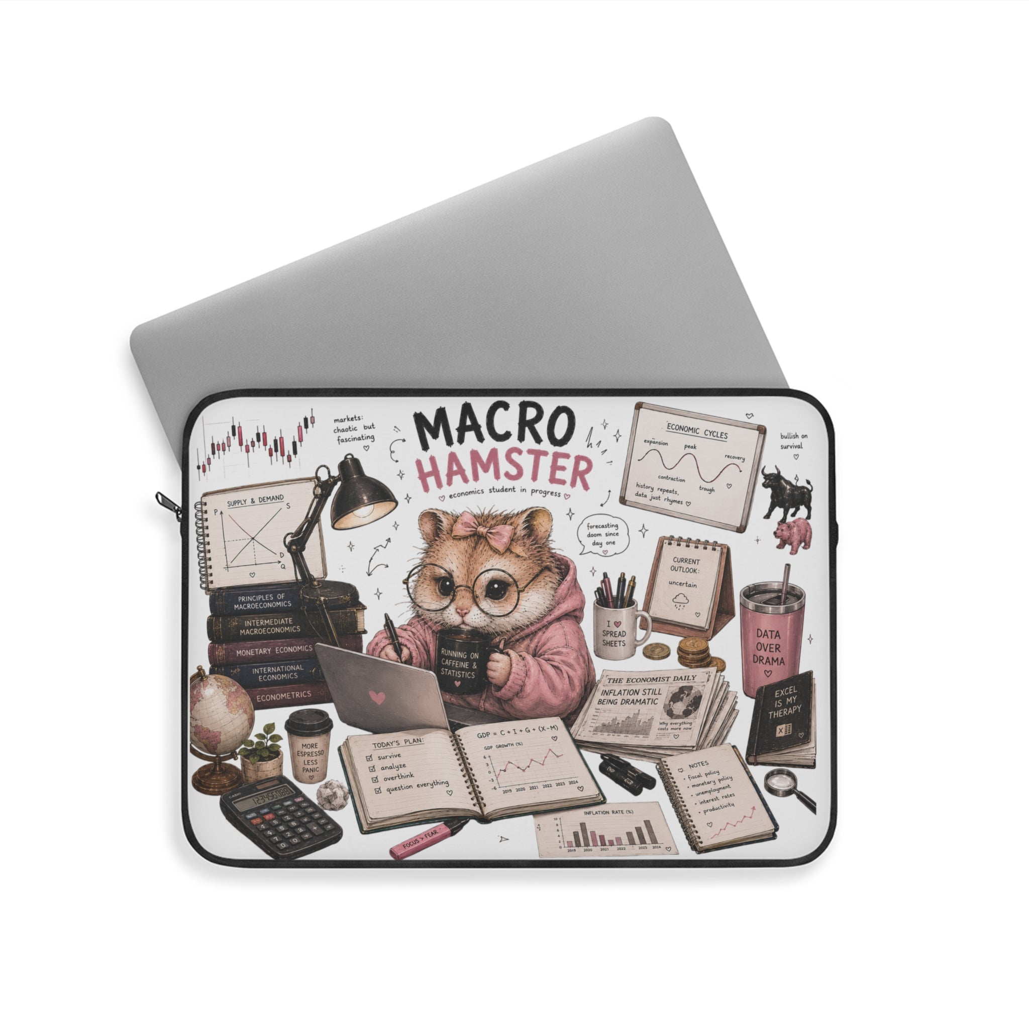Macro Hamster Laptop Sleeve — Cute Finance & Investing Laptop Case