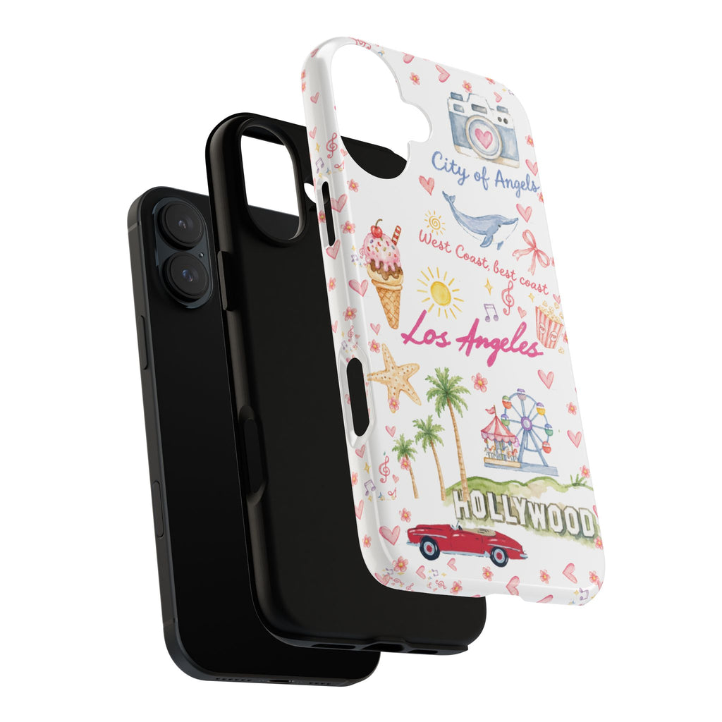 Los Angeles Travel Phone Case — Cute Hollywood & Beach Icons Tough Case