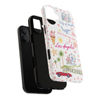 Los Angeles Travel Phone Case — Cute Hollywood & Beach Icons Tough Case