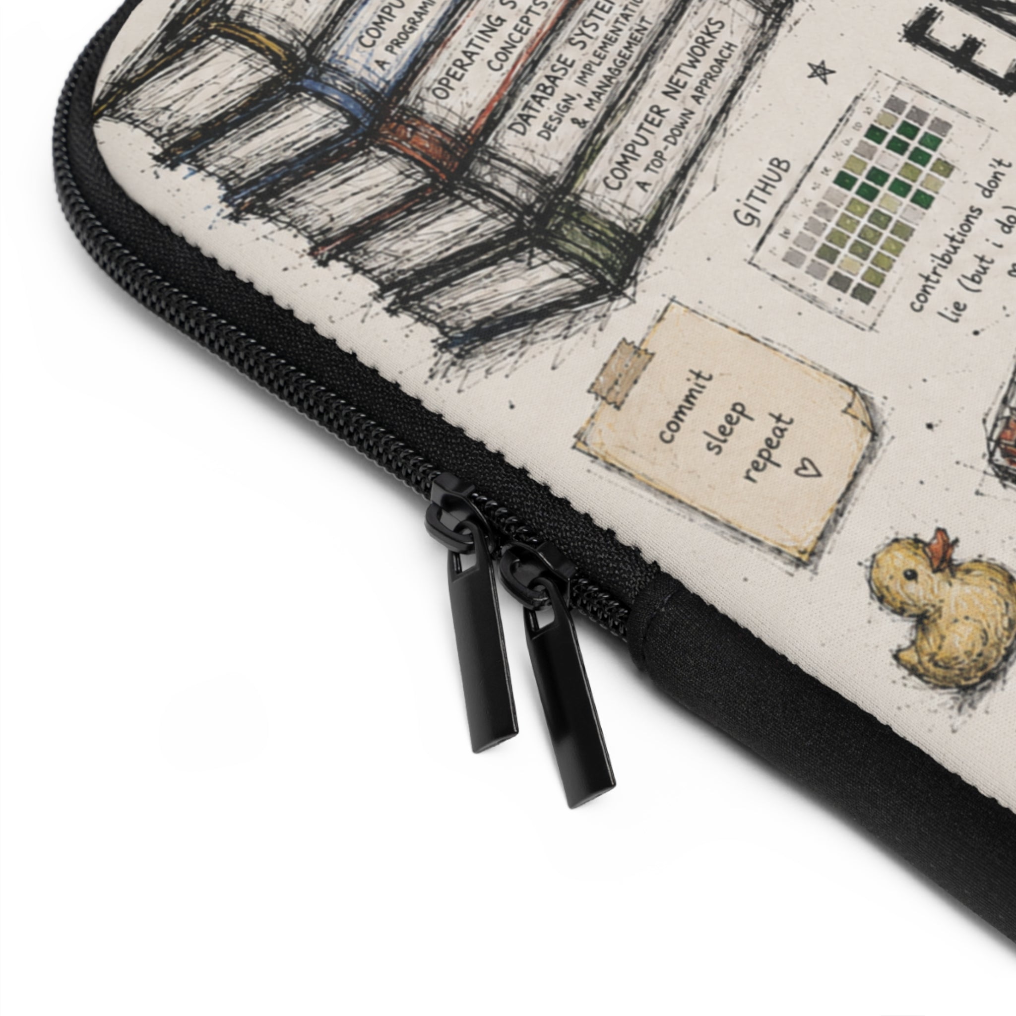 Computer Engineering Laptop Sleeve — Cute Tech Doodle Design