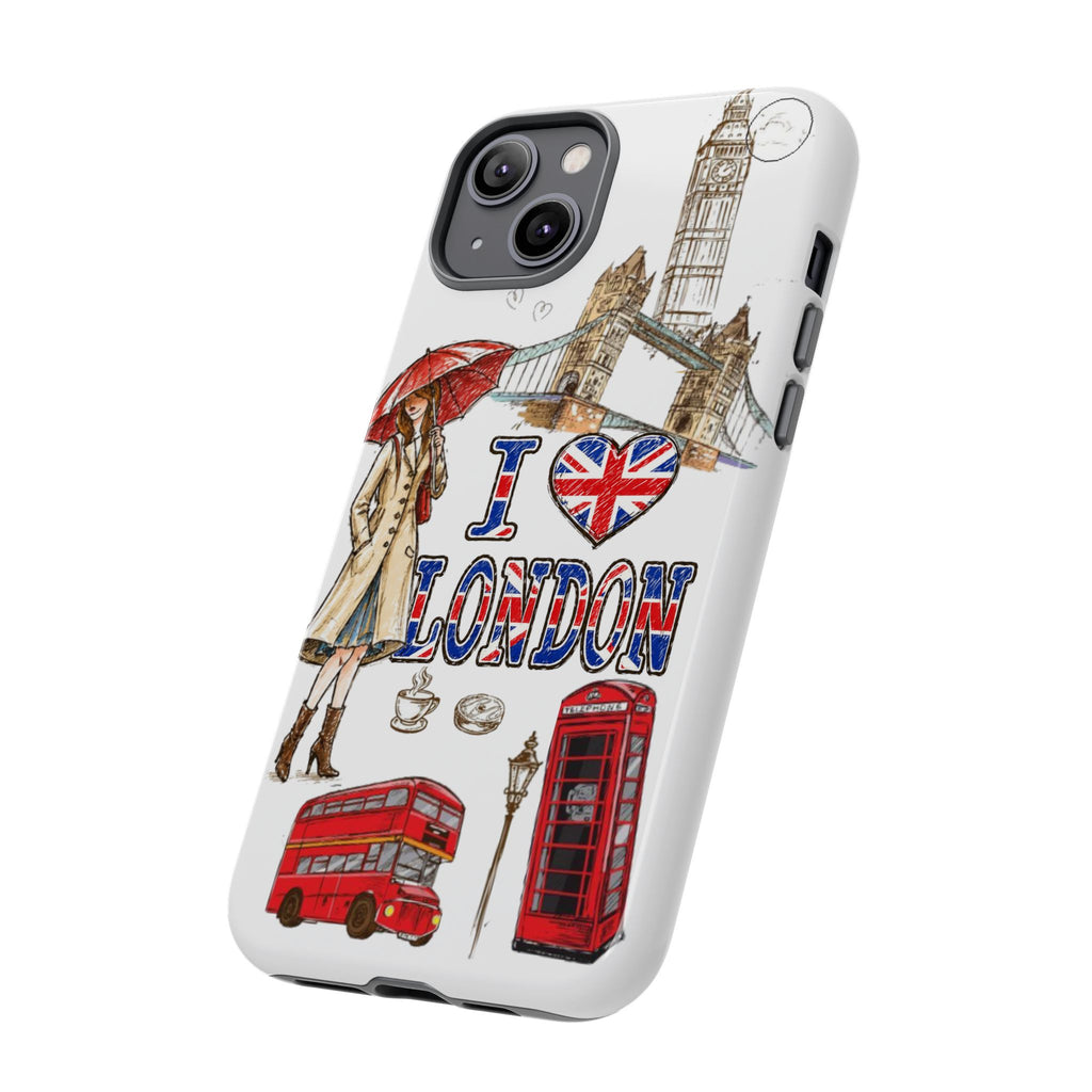 I Love London Illustrated Collage phone case | Tough Case