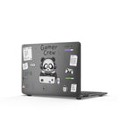 Gamer Crew Matte MacBook Case — Cute Panda Gaming Laptop Skin with Controller & Stickers