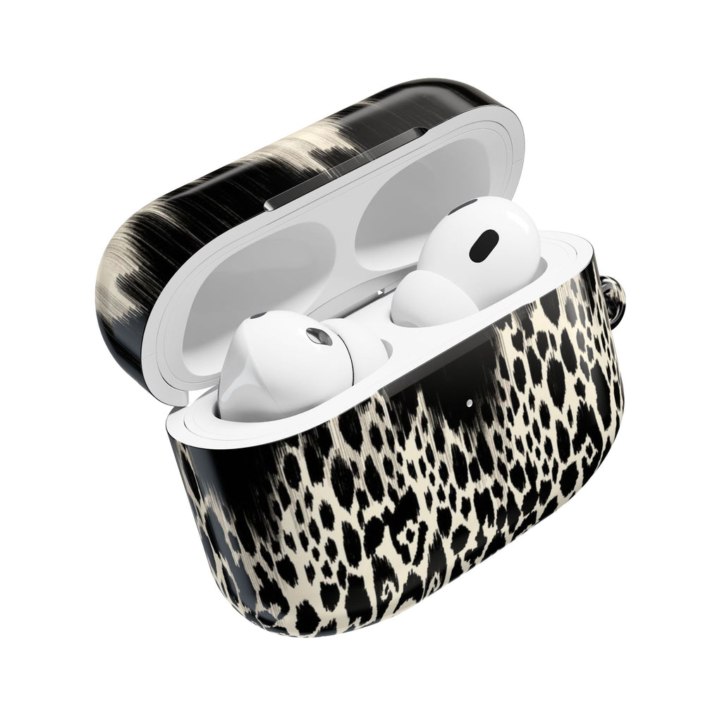 Leopard Print AirPod Case — Black & Ivory Chic Protective Cover