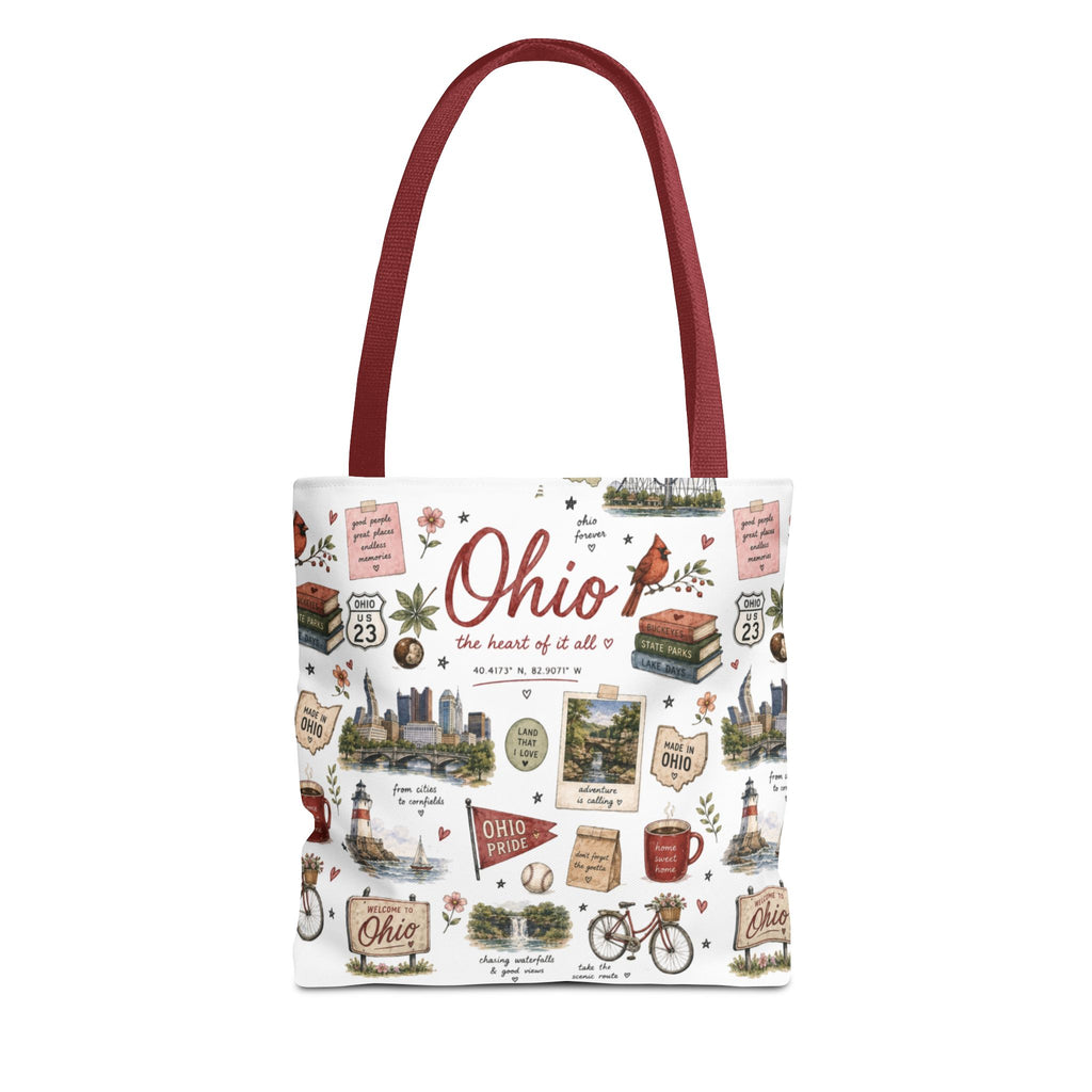 Ohio Illustrated Tote Bag — All-Over-Print Travel & Gift Tote