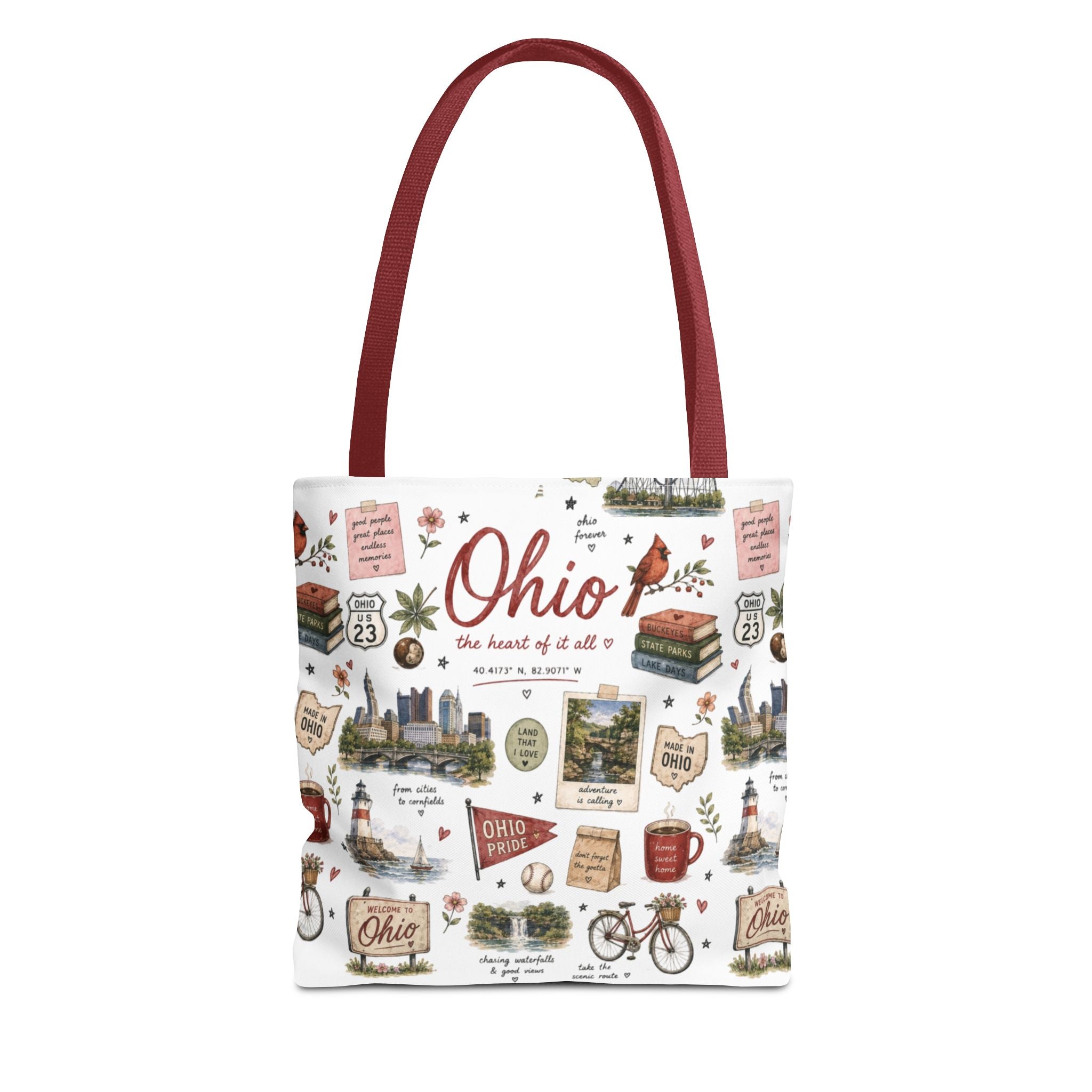 Ohio Illustrated Tote Bag — All-Over-Print Travel & Gift Tote