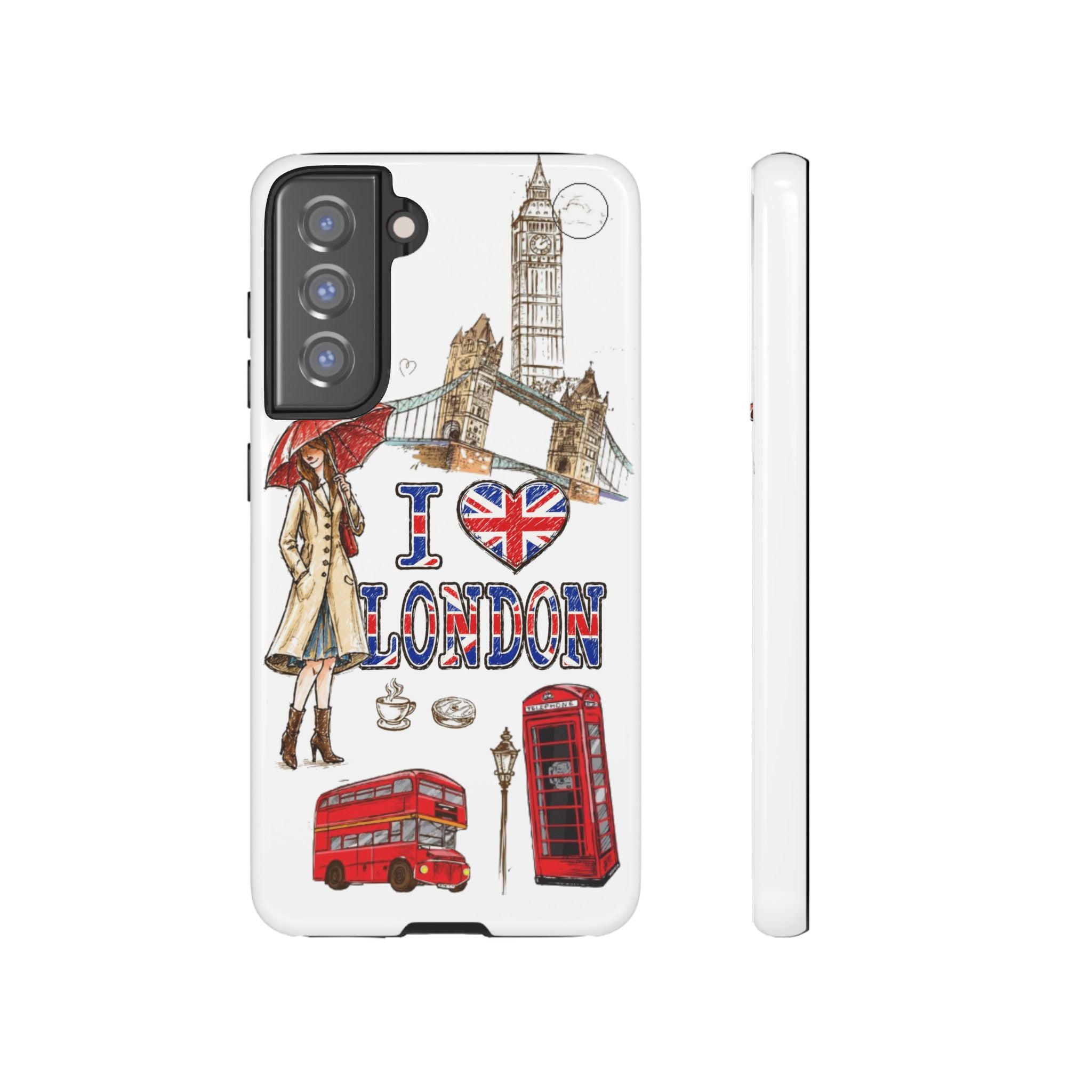 I Love London Illustrated Collage phone case | Tough Case