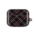 Plaid Pink & Black AirPod Case — Stylish Protective Charging Case