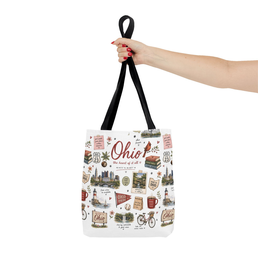 Ohio Illustrated Tote Bag — All-Over-Print Travel & Gift Tote