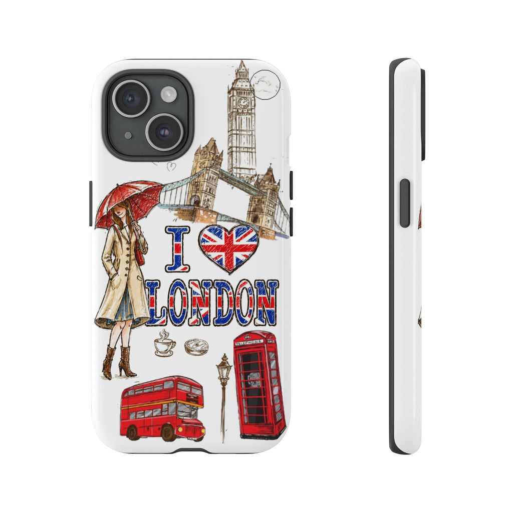 I Love London Illustrated Collage phone case | Tough Case