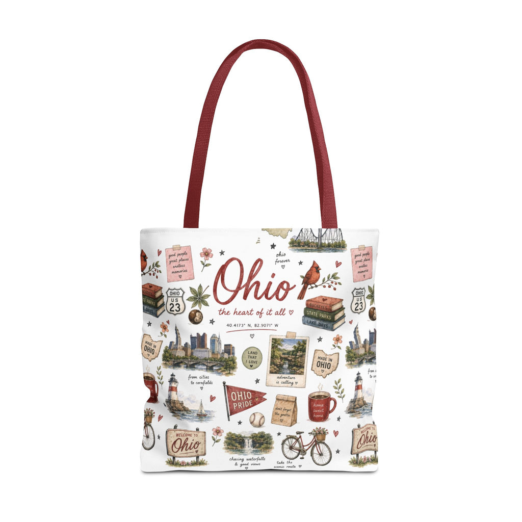 Ohio Illustrated Tote Bag — All-Over-Print Travel & Gift Tote