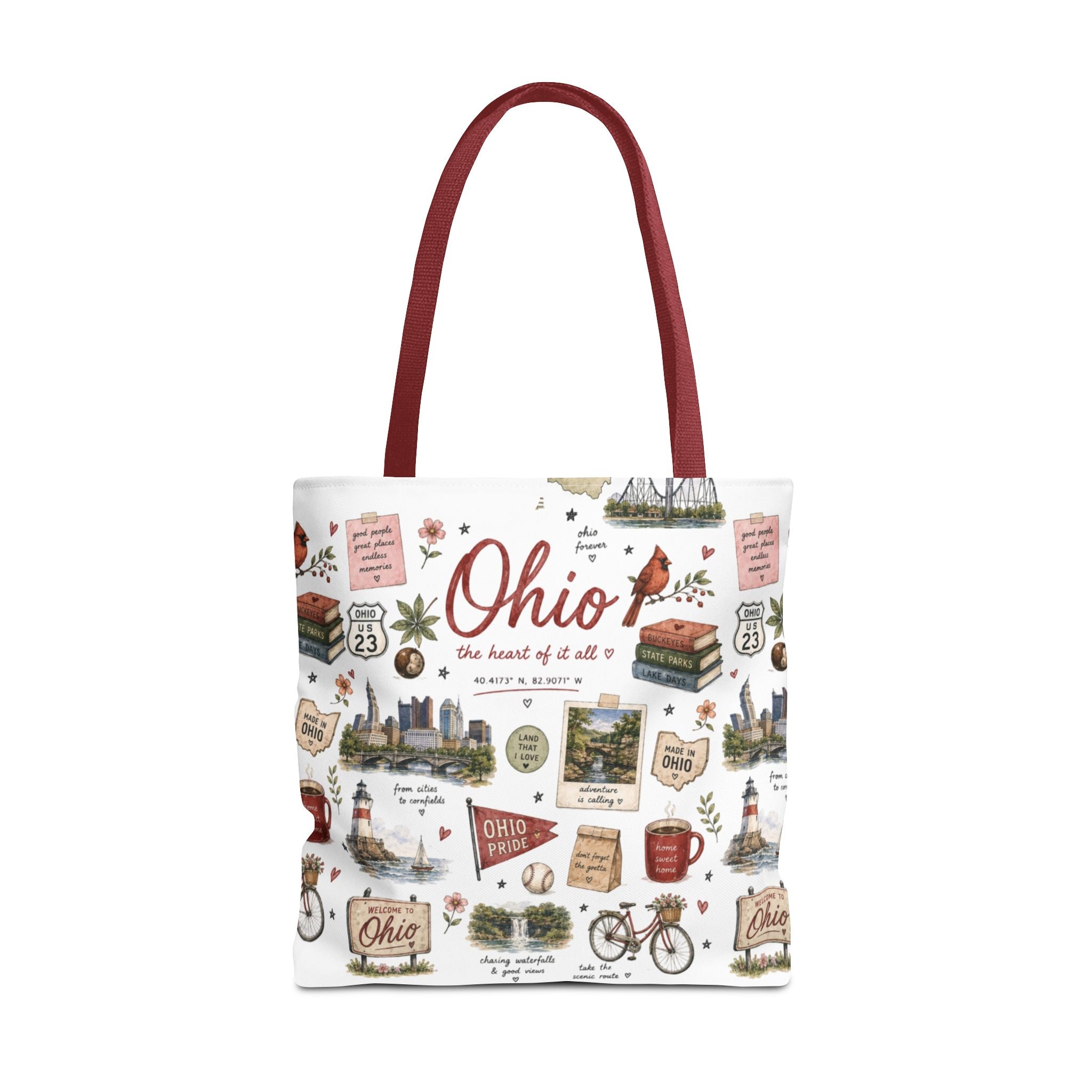 Ohio Illustrated Tote Bag — All-Over-Print Travel & Gift Tote