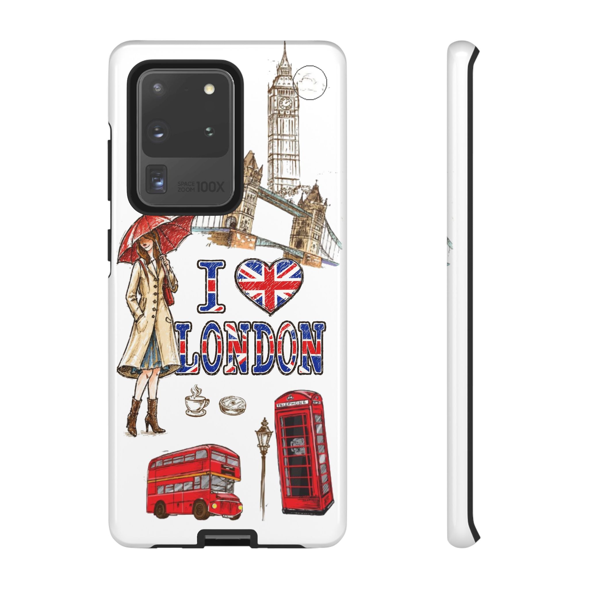 I Love London Illustrated Collage phone case | Tough Case