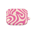 Pink Retro Swirl AirPod Case — Funky 70s Vibe Protective Cover