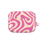 Pink Retro Swirl AirPod Case — Funky 70s Vibe Protective Cover