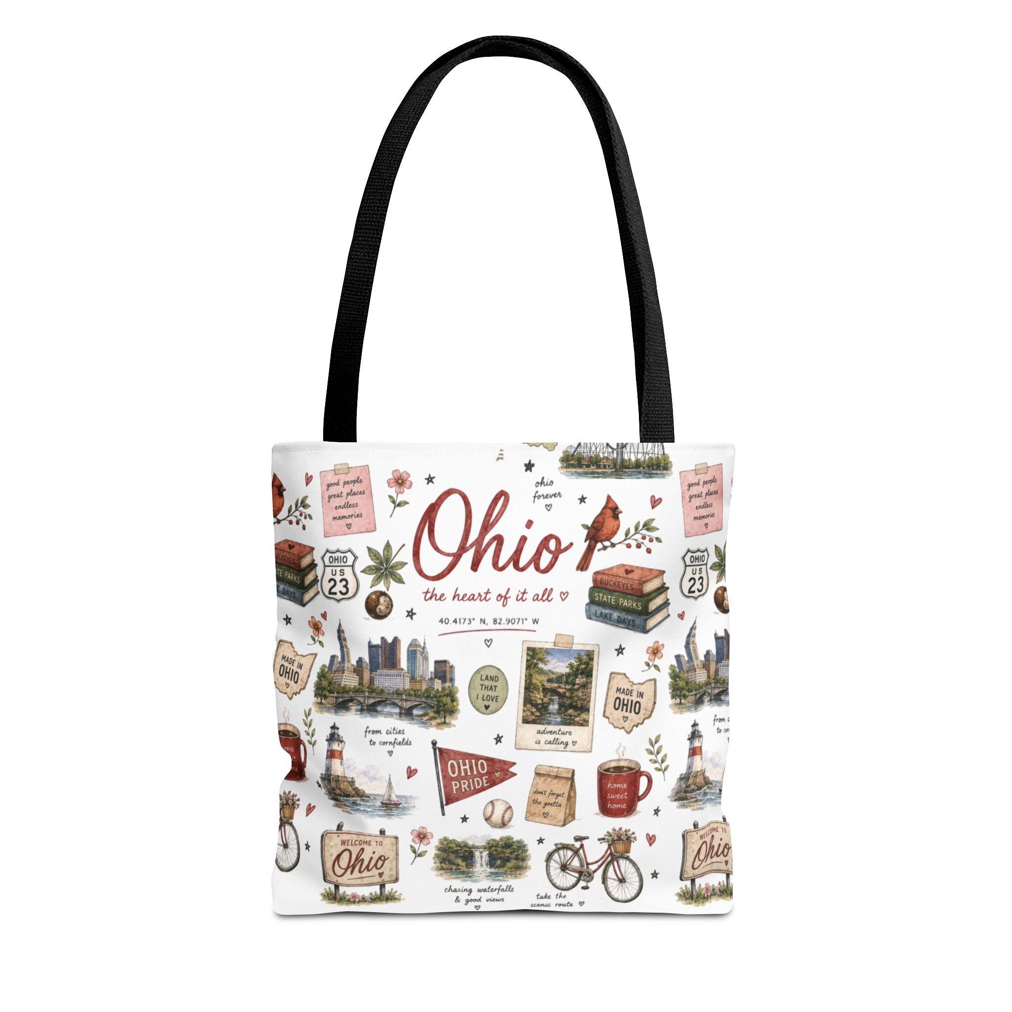 Ohio Illustrated Tote Bag — All-Over-Print Travel & Gift Tote