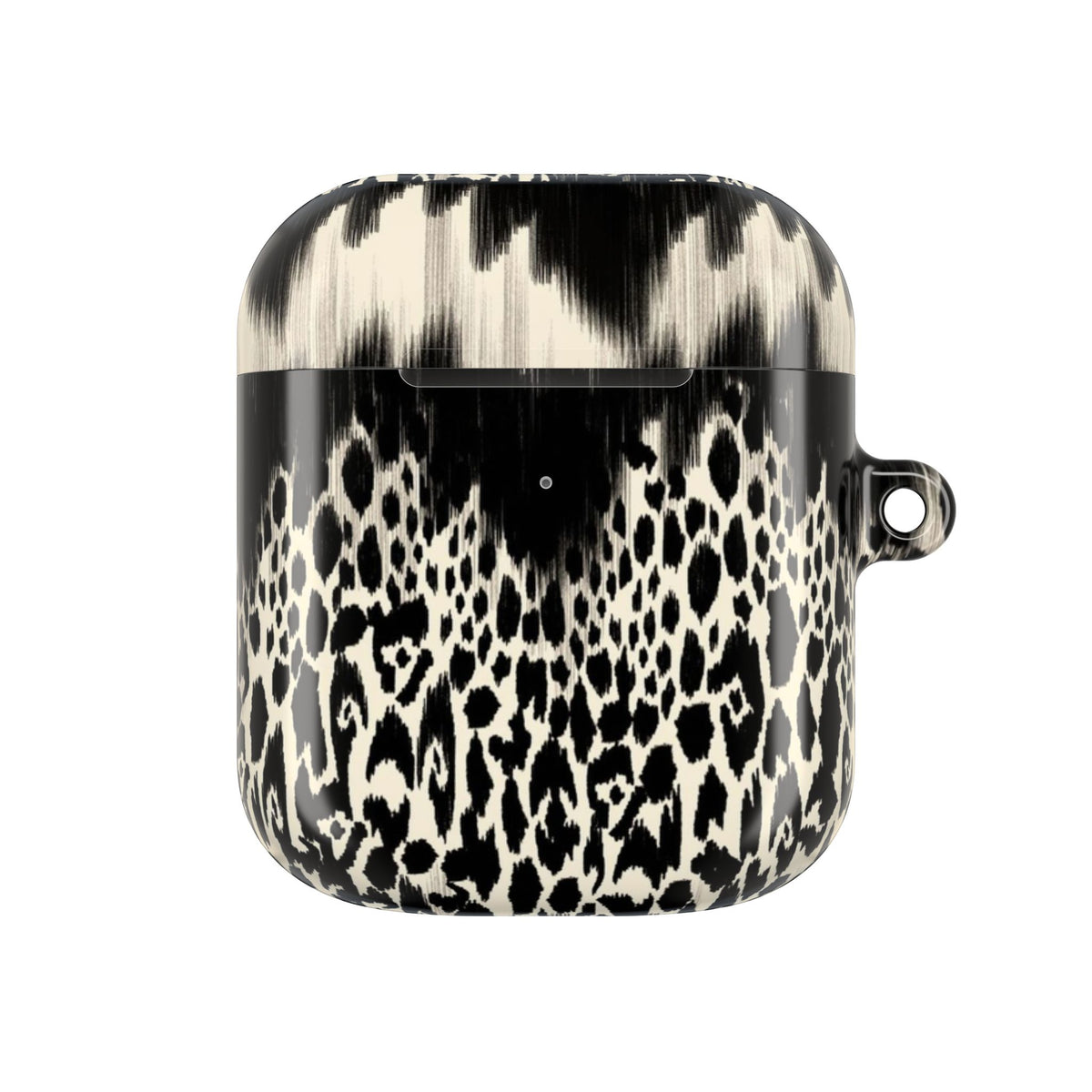 Funda para AirPods con Estampado de Leopardo — Cubierta Protectora Elegante en Negro y Marfil