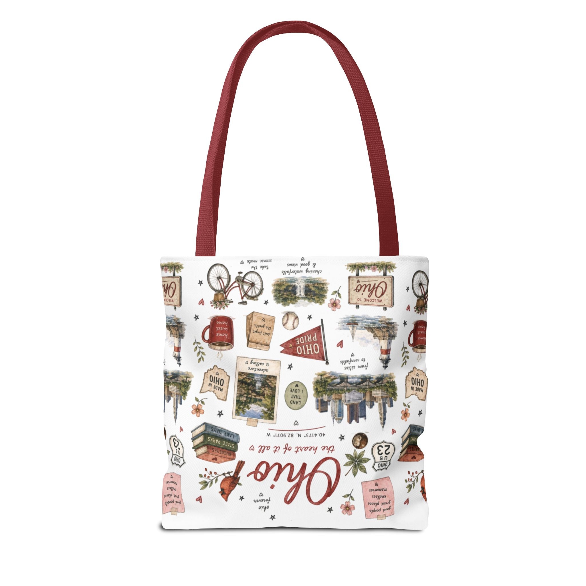 Ohio Illustrated Tote Bag — All-Over-Print Travel & Gift Tote