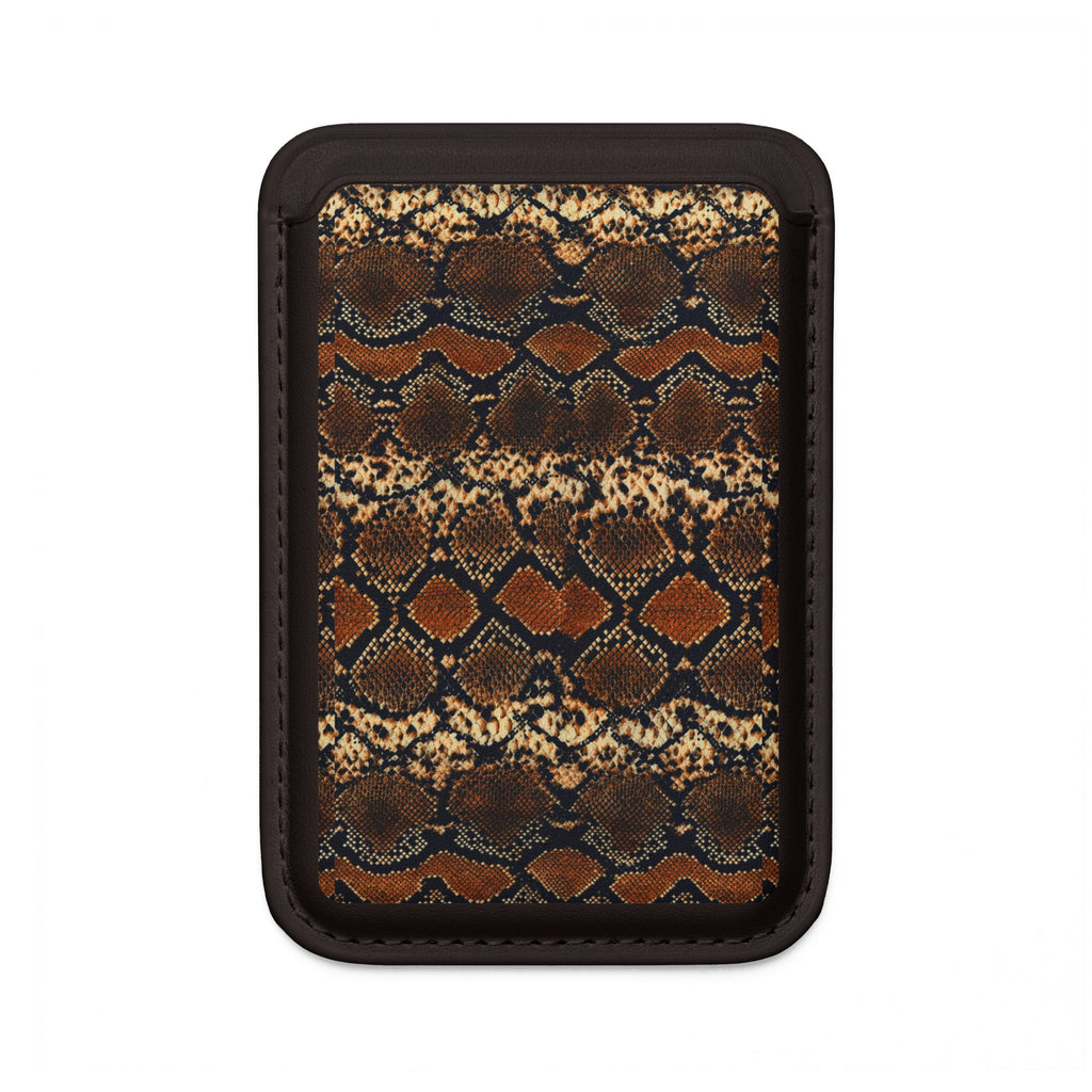 Brown Snakeprint Vegan MagSafe Wallet