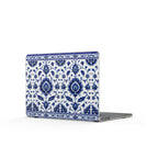 Blue Floral Damask MacBook Case — Clear Protective Laptop Cover