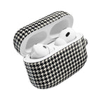 Houndstooth AirPod Case — Black & White Retro Pattern Protective Cover