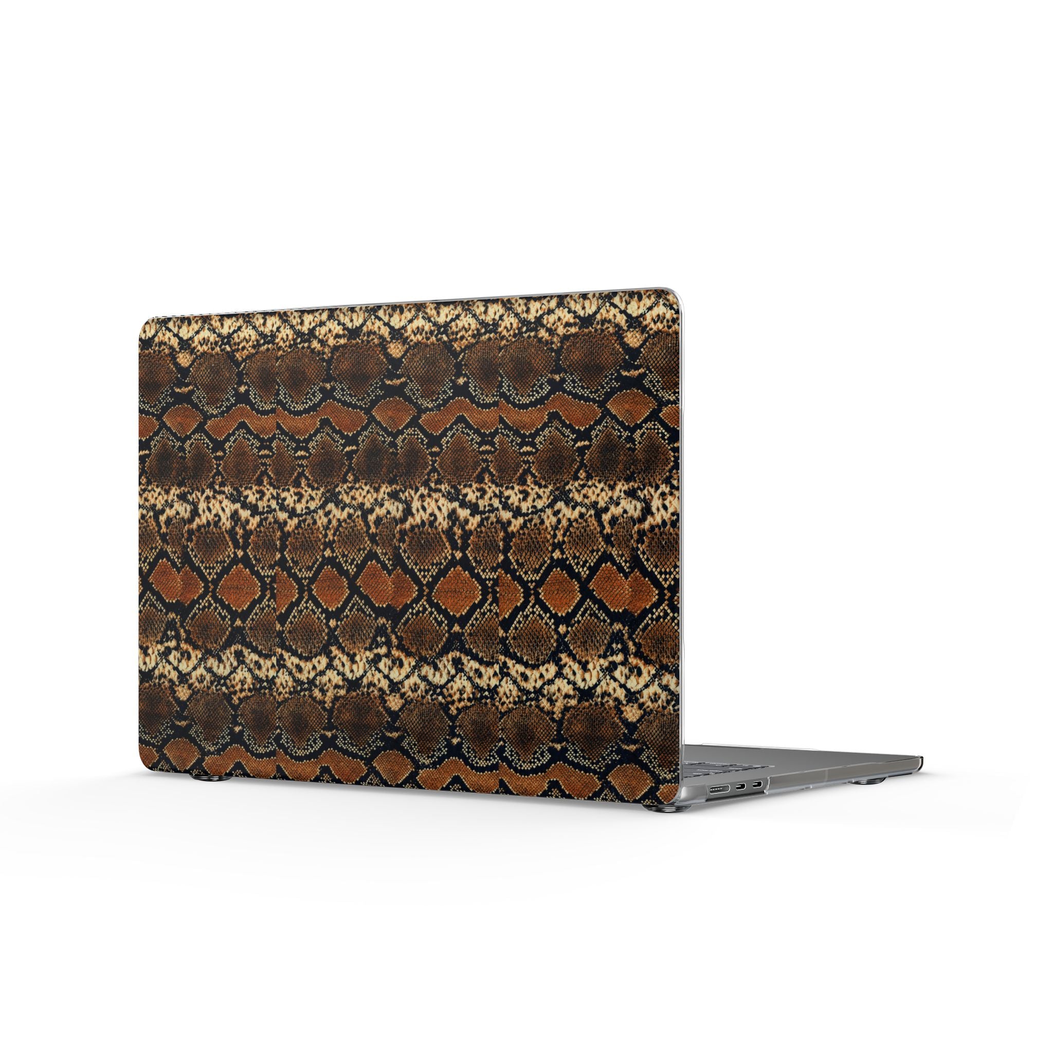 Brown Snake Pattern - Clear Mackbook Case