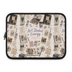 Art Student Energy Laptop Sleeve — Watercolor Art Supplies Pattern