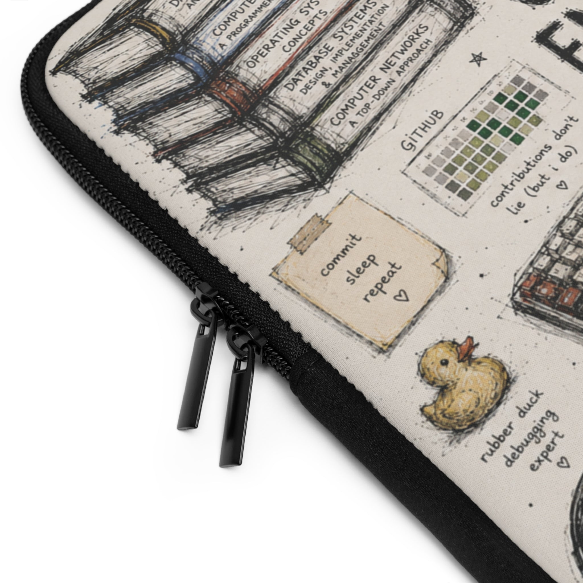 Computer Engineering Laptop Sleeve — Cute Tech Doodle Design