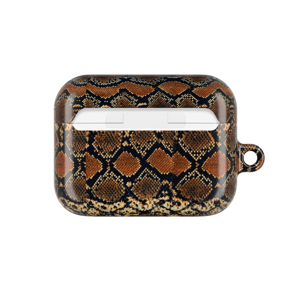 Snake Print AirPod Case — Brown Python Pattern Protective Cover