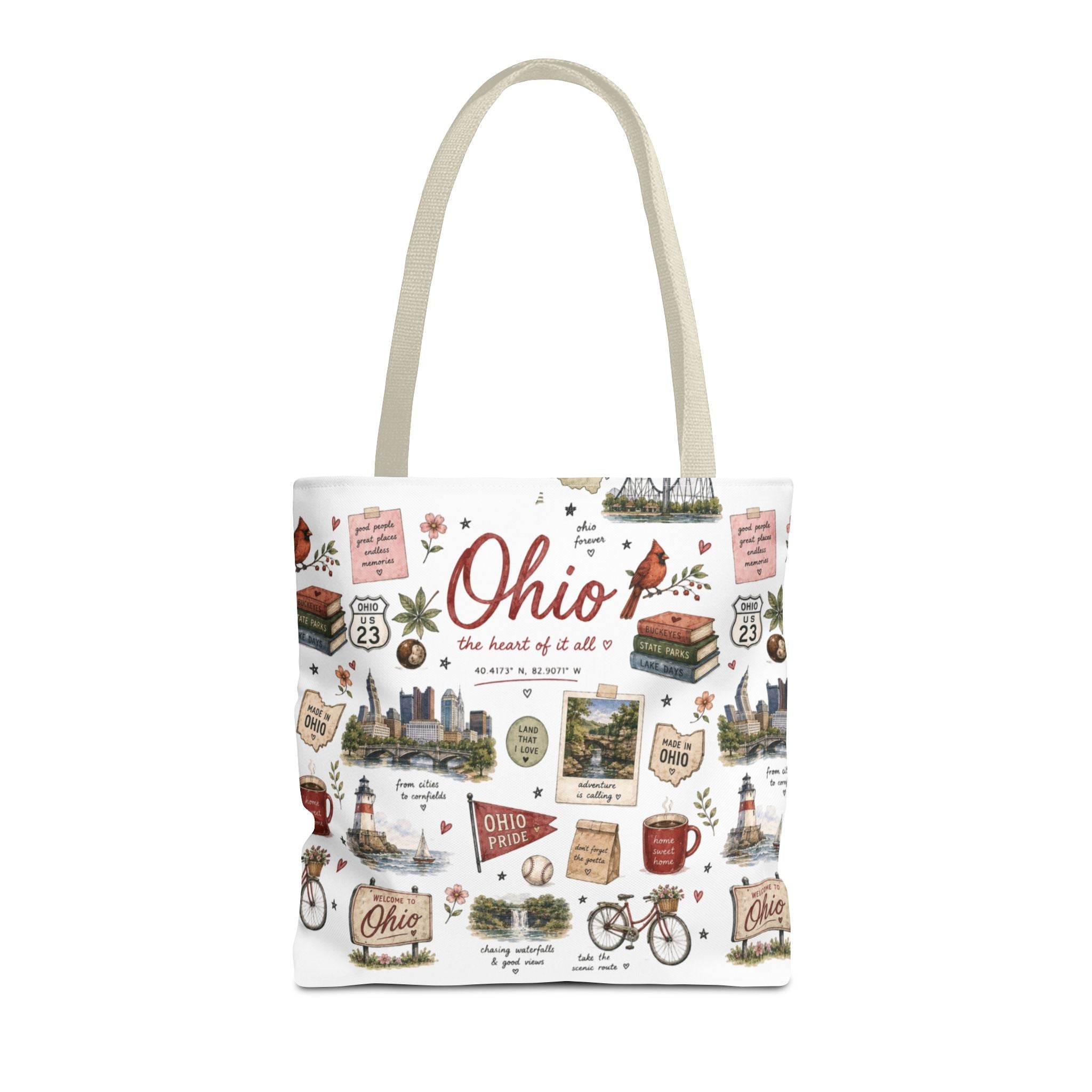Ohio Illustrated Tote Bag — All-Over-Print Travel & Gift Tote