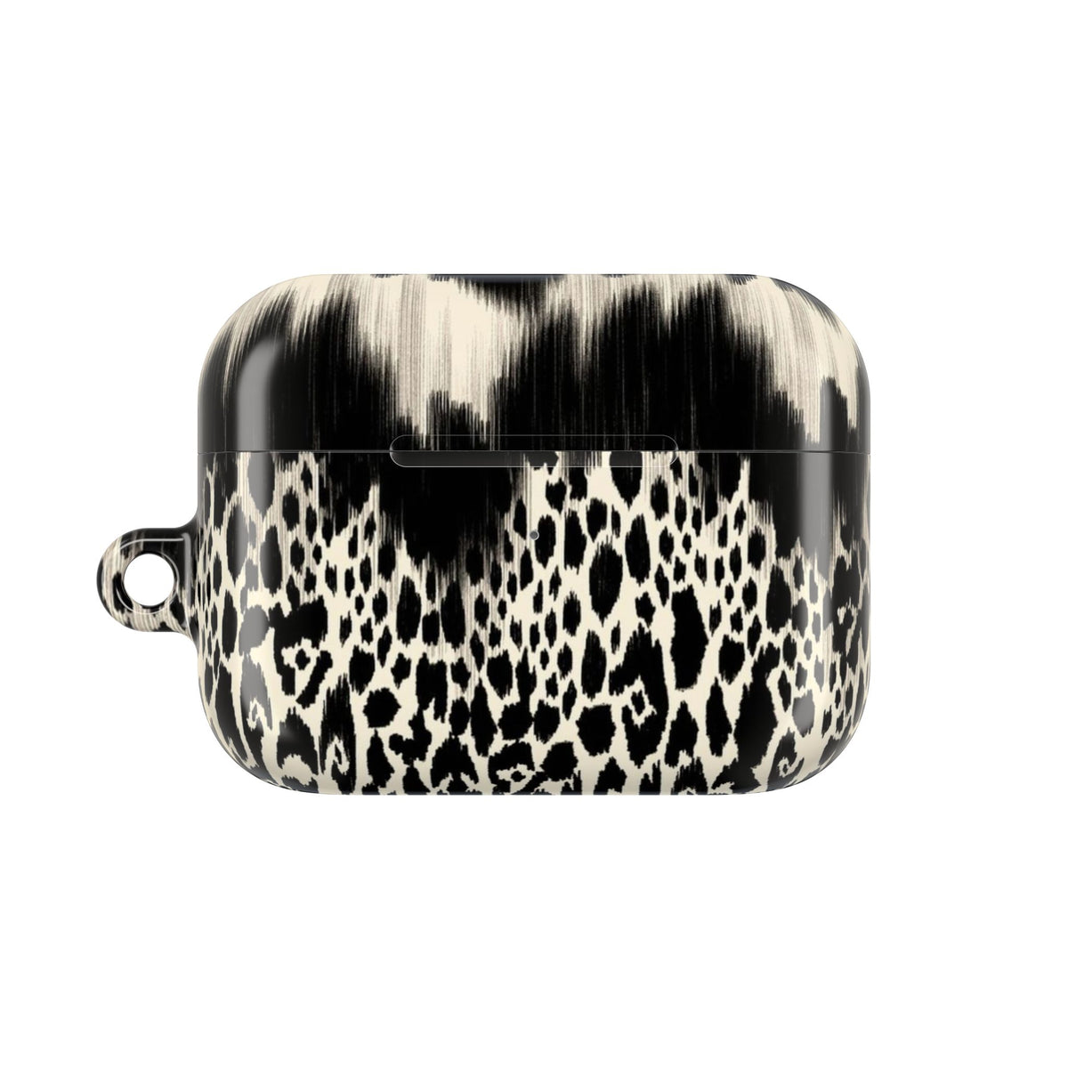 Funda para AirPods con Estampado de Leopardo — Cubierta Protectora Elegante en Negro y Marfil