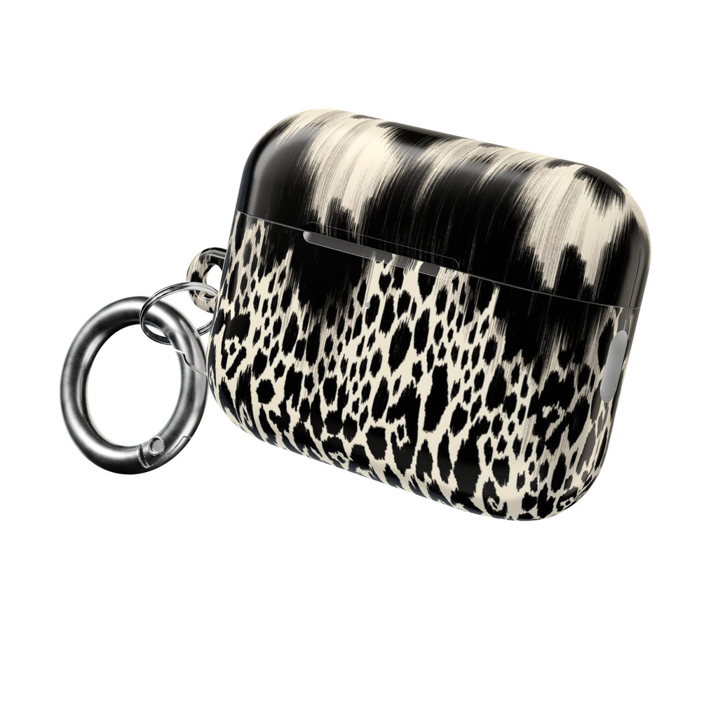 Leopard Print AirPod Case — Black & Ivory Chic Protective Cover