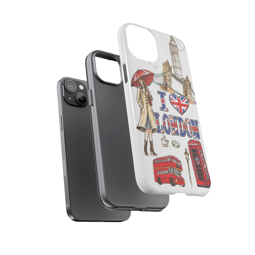I Love London Illustrated Collage phone case | Tough Case