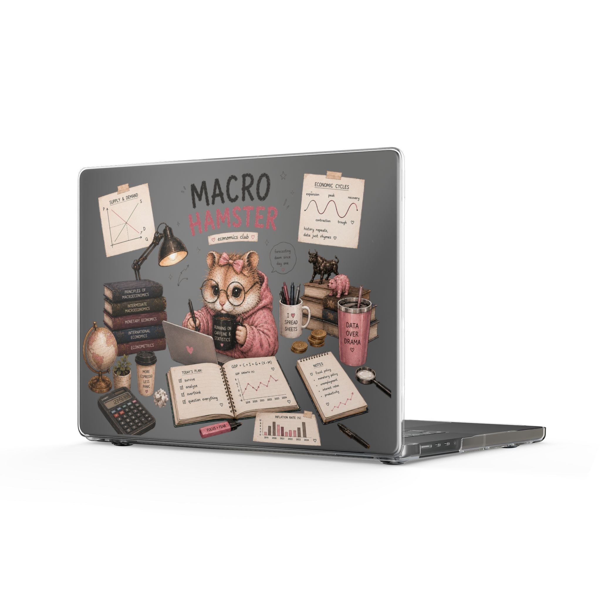 Macro Economics Clear MacBook Case — Cute Accountant & Finance Laptop Skin