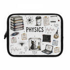 Physics Doodle Laptop Sleeve — Cute Science Notes & Cat Illustration