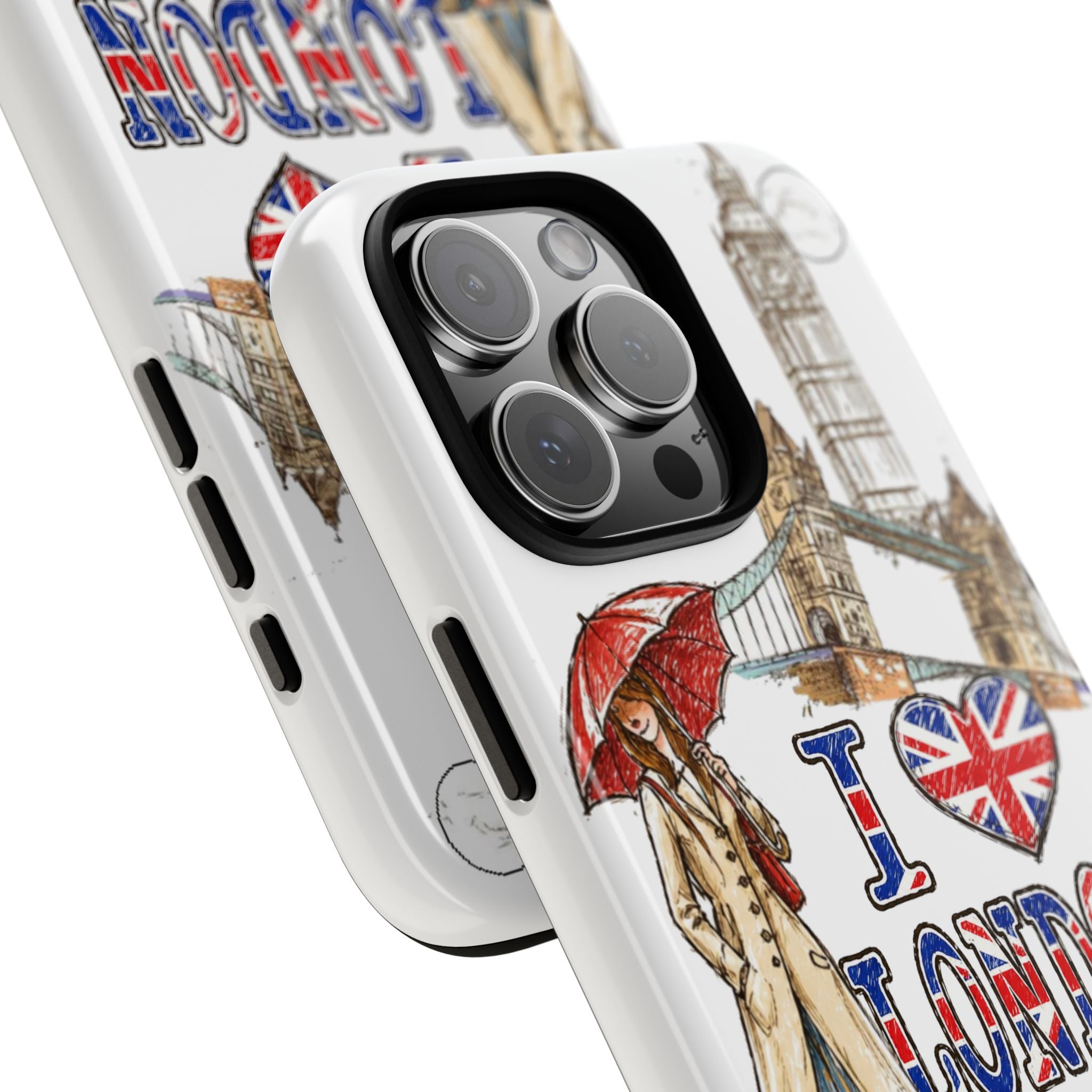 I Love London Illustrated Collage phone case | Tough Case
