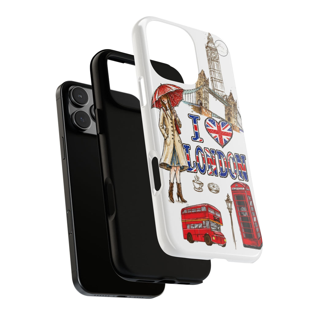 I Love London Illustrated Collage phone case | Tough Case
