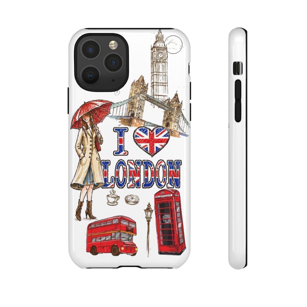 I Love London Illustrated Collage phone case | Tough Case