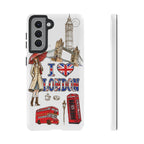I Love London Illustrated Collage phone case | Tough Case