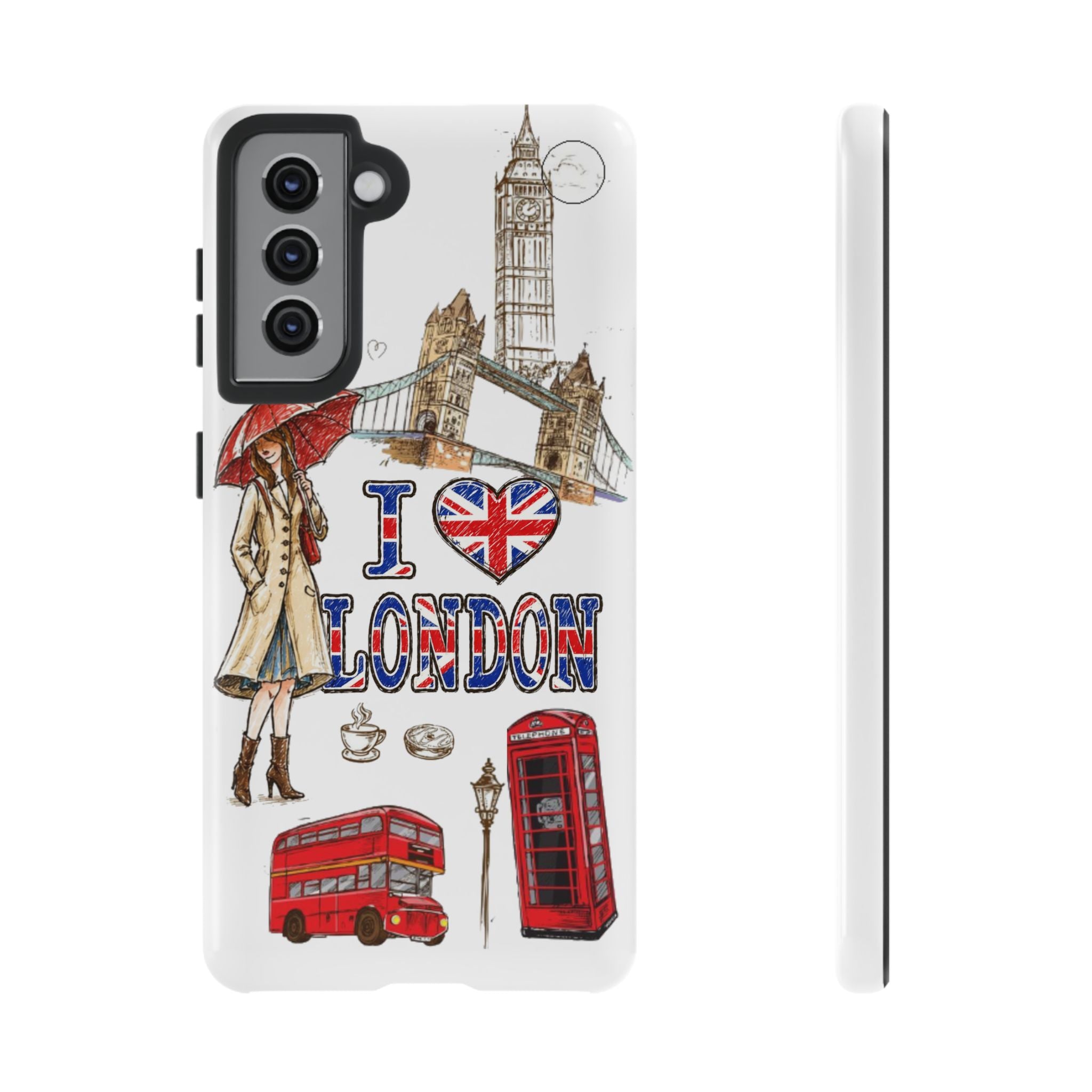 I Love London Illustrated Collage phone case | Tough Case